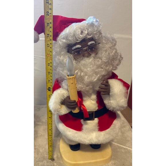 Santas Best Motionette African American With Candle 18" Light-Up Vintage - Picture 4 of 10